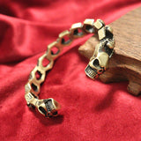 Vintage Brass Skull Bangle for Men