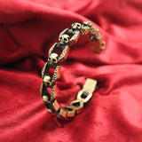 Vintage Brass Skull Bangle for Men