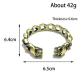 Vintage Brass Skull Bangle for Men