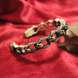 Vintage Brass Skull Bangle for Men