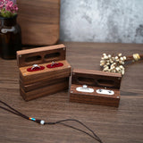 Double Slot Jewelry Box for Proposal Engagement Wedding Ring Box