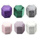 Vintage Velvet Ring Box Wedding Jewelry Organizer Gift