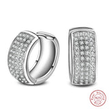 Double Star CZ Earrings 925 Silver Needle Stud Earring Wedding Jewelry