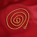 Double-Water Wave Women's Necklace 14K Snake Bone Chain Short Choker