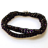 Crystal Double Wrap Bracelets Set with Magnetic Closure for Women