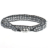 Crystal Double Wrap Bracelets Set with Magnetic Closure for Women