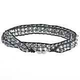 Crystal Double Wrap Bracelets Set with Magnetic Closure for Women