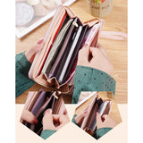 Spliced Wrist Strap Tassel PU Leather Wallet for Girls