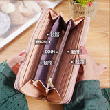 Spliced Wrist Strap Tassel PU Leather Wallet for Girls