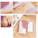 Spliced Wrist Strap Tassel PU Leather Wallet for Girls