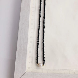 Crystal Beaded Baroque Pearl Necklace Women's Choker