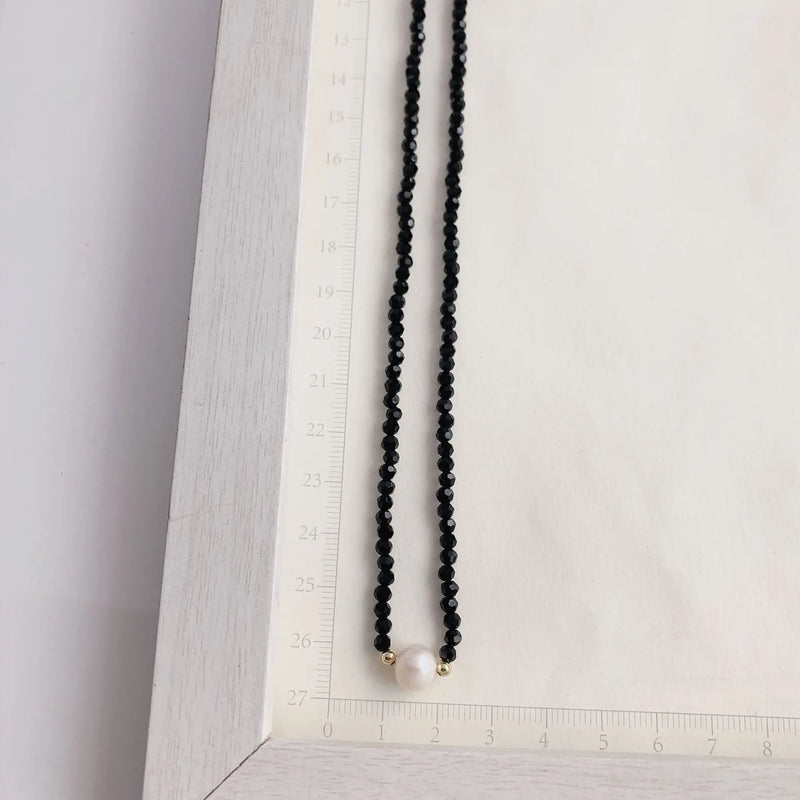 Crystal Beaded Baroque Pearl Necklace Women's Choker