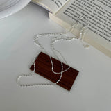 S925 Sterling Silver Double Chain Necklace Compact Ins Niche Clavicle Chain