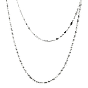 S925 Sterling Silver Double Chain Necklace Compact Ins Niche Clavicle Chain