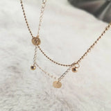 Double Chain Wafer Ball Stainless Steel Anklet Bracelet