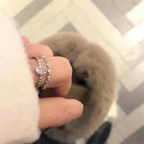 Gold-Plated Zircon Double Opening Ring Set