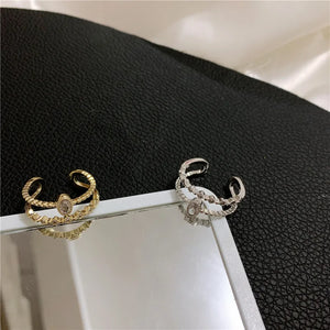 Gold-Plated Zircon Double Opening Ring Set
