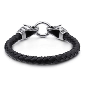 Double-headed Wolf Leather Men's Bracelet Domineering Jewelry