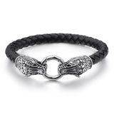 Double-headed Wolf Leather Men's Bracelet Domineering Jewelry