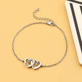 Customizable Double Heart Birthstone Pendant Necklace