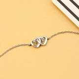 Customizable Double Heart Birthstone Pendant Necklace