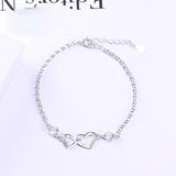 Heart-shaped Silver Bracelet for Women with Elegant Design