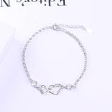 Heart-shaped Silver Bracelet for Women with Elegant Design