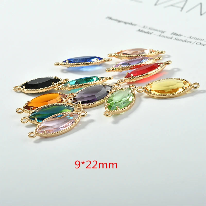 Copper Charms Glass Decoration DIY Jewelry 40pcs/lot