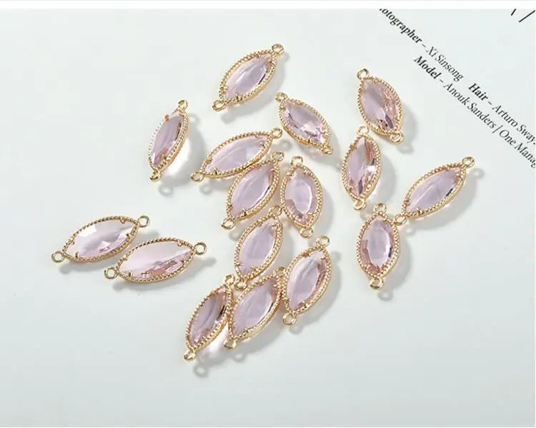 Copper Charms Glass Decoration DIY Jewelry 40pcs/lot
