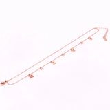 2-Layer Roman Numeral & 3 Zircon Anklet Stainless Steel Valentine Gift