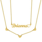Double Layer Stainless Steel Collar Necklace Paperclip Chain Love Gift