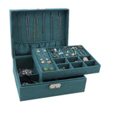 Double-layer Velvet Jewelry Box Large Space Jewelry Holder