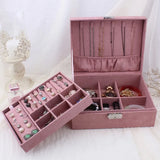 Double-layer Velvet Jewelry Box Large Space Jewelry Holder