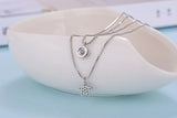 Zirconia Star 925 Silver Necklace for Women Short Chain Choker Gift