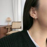 S925 Sterling Silver Geometric Ins Double-Layer Separation Earring