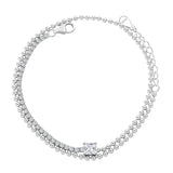 925 Sterling Silver Double Layer Bead Bracelet for Women