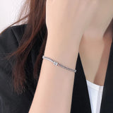 925 Sterling Silver Double Layer Bead Bracelet for Women