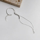 S925 Sterling Silver Snake Bone Chain Bead Bracelet