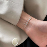 S925 Sterling Silver Snake Bone Chain Bead Bracelet