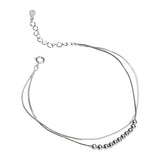 S925 Sterling Silver Snake Bone Chain Bead Bracelet