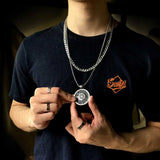 Double Layer Stainless Steel Necklaces, Punk Men's Titanium Sweater Chain