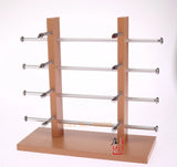 Wood Grain Sunglasses Display Stand - Double Row 8 Slot