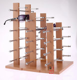Wood Grain Sunglasses Display Stand - Double Row 8 Slot