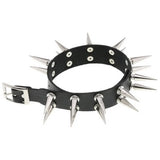 Double Row Rivet Spike Leather Collar Sexy Choker Necklace