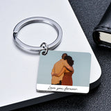 Personalized Date Calendar Keychain, Custom Photo Keyring with Names