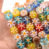 Engraving Flower Lampwork Glass Beads for Jewelry Making
