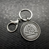 Viking Valknut Pendant Keychain - Double-Sided Engraving