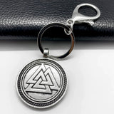 Viking Valknut Pendant Keychain - Double-Sided Engraving