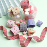 Double Sided Fine Grid Cherry Ribbon DIY Children's Bow Hair Ornament