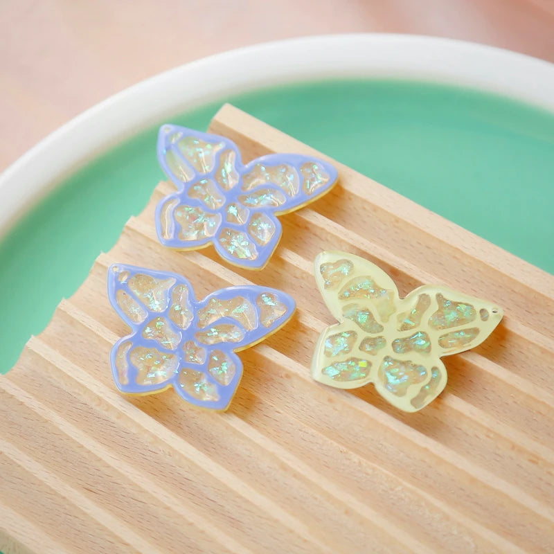 Double-sided Resin Butterfly Pendant Earrings DIY Materials